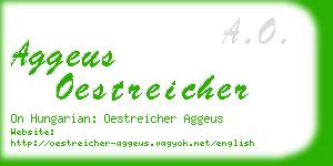 aggeus oestreicher business card